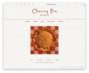 Cherry Pie Wines website by Lobstervine Web Design