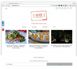 alice dishes custom blog by lobstervine web design