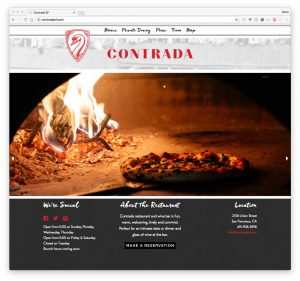 Contrada Restaurant in San Francisco Website by Lobstervine Web Design