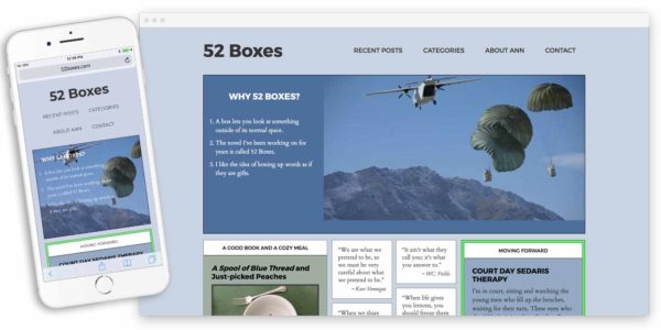 52 boxes website by lobstervine web design