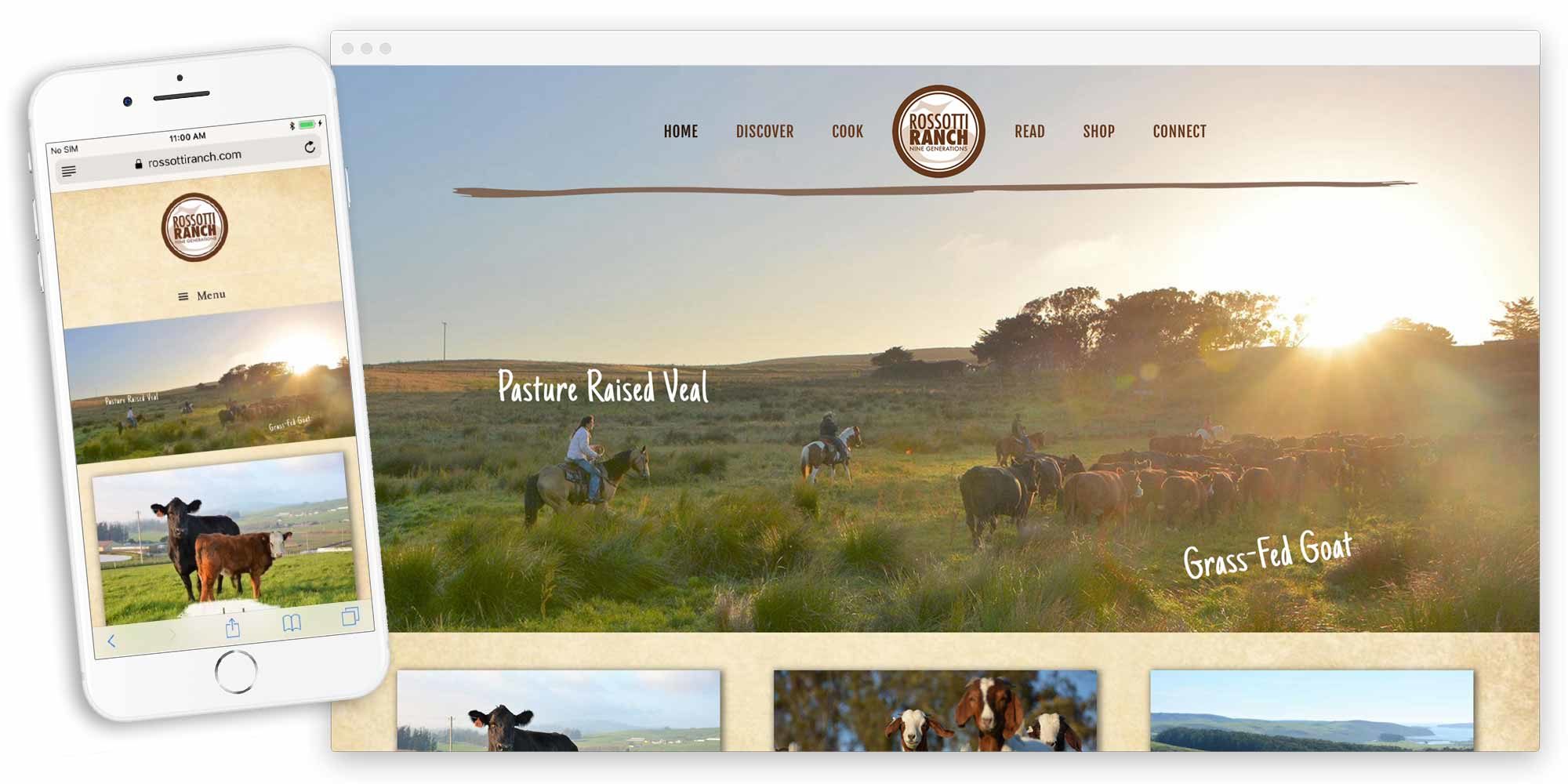 rossotti ranch website by lobstervine
