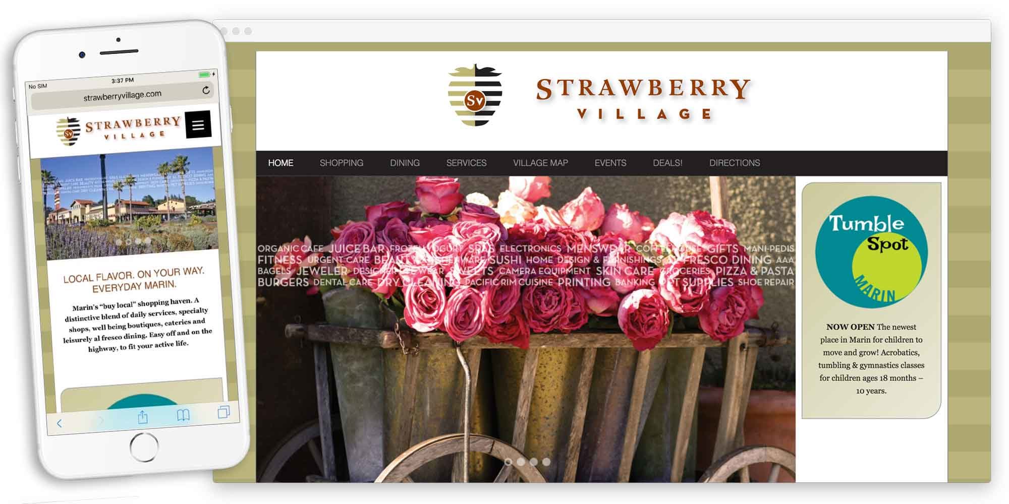 strawberry village website by lobstervine
