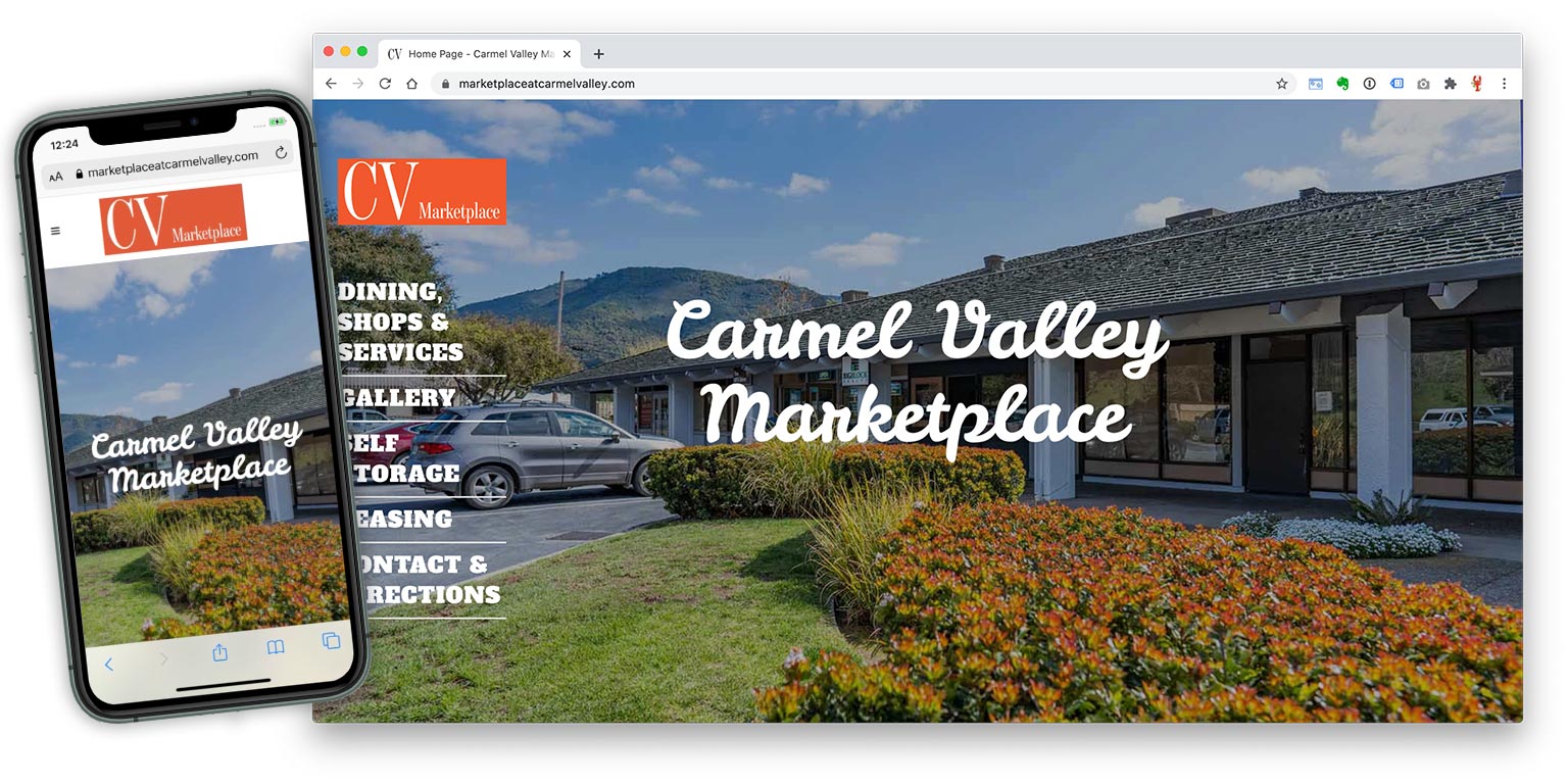 carmel valley marketplace website by lobstervine