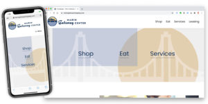 marin gateway shopping center website by lobstervine