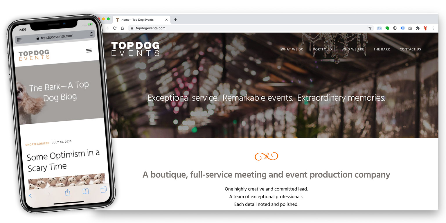top dog events website by lobstervine