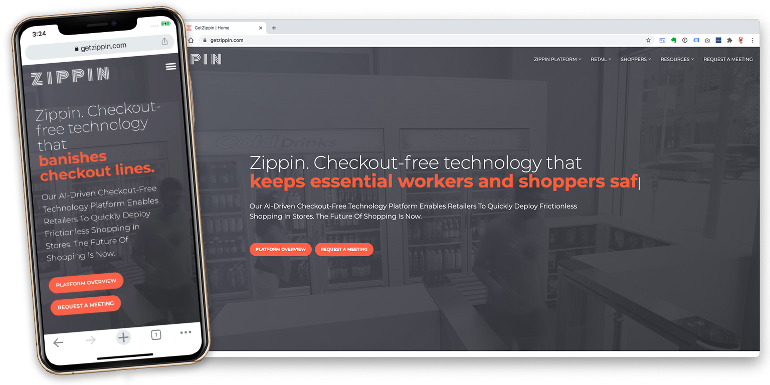 zippin website by lobstervine