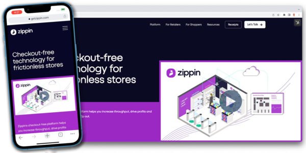 Zippin website developed by Lobstervine Web Design & Development