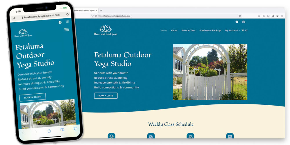 heart and soul yoga petaluma website by lobstervine web design and web development